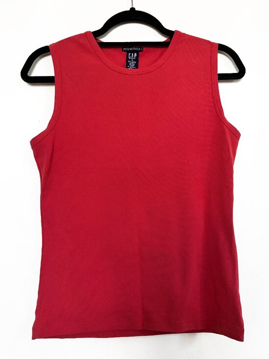 GAP Tops - Orange Thick Stretch Cotton Gap Women's Sleeveless T-Shirt EXCELLENT COND.